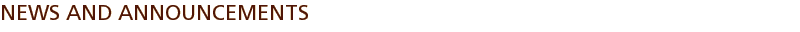 News and Announcements